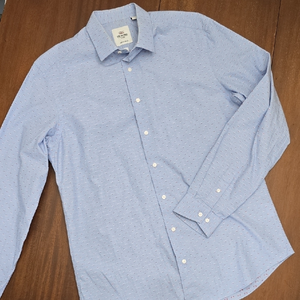 BEN SHERMAN tailored Blue Casual Button Down Shirt Men's15.5 /‎ 34-35